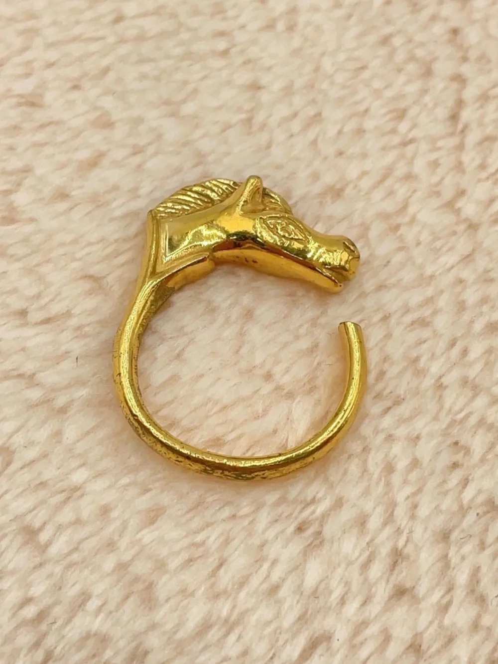 Hermès Cheval Horse Head Open Ring Gold Vintage France - Picture 6 of 8